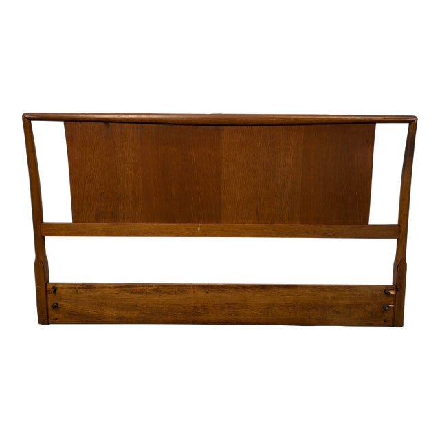 Mid-Century Modern Curved Walnut Headboard For Sale