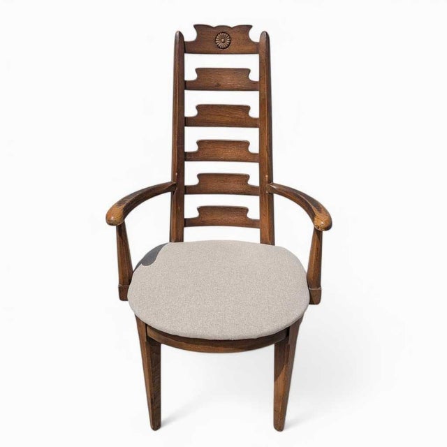 Mid-Century Modern Wooden Dining Chairs Attributed to American Furniture , Set of 6 For Sale In Los Angeles - Image 6 of 16