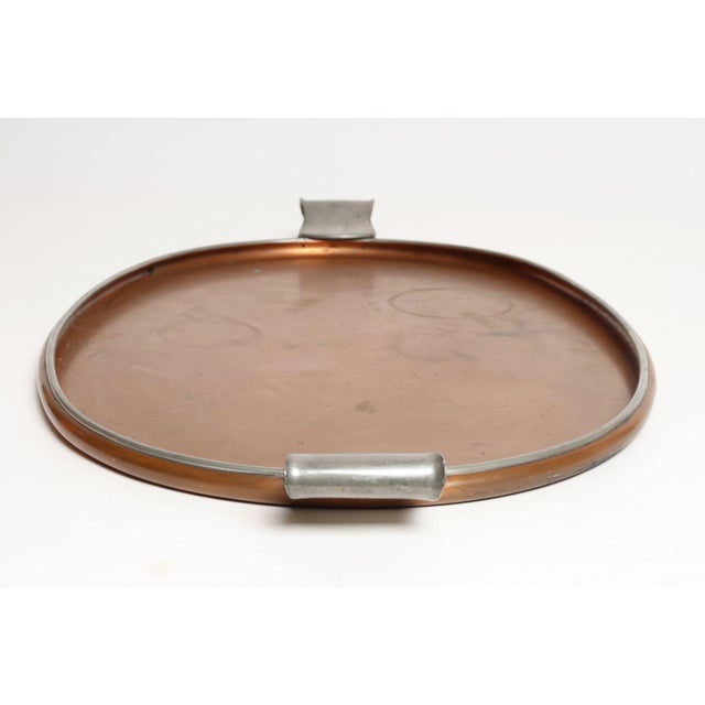 Large Mexican Arts and Crafts Copper and Silver-Plate Serving Tray by Tane For Sale - Image 4 of 18