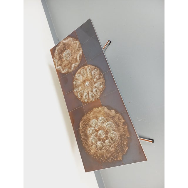 1970s Vintage Coffee Table in Ceramic and Chrome Metal, 1970s For Sale - Image 5 of 13