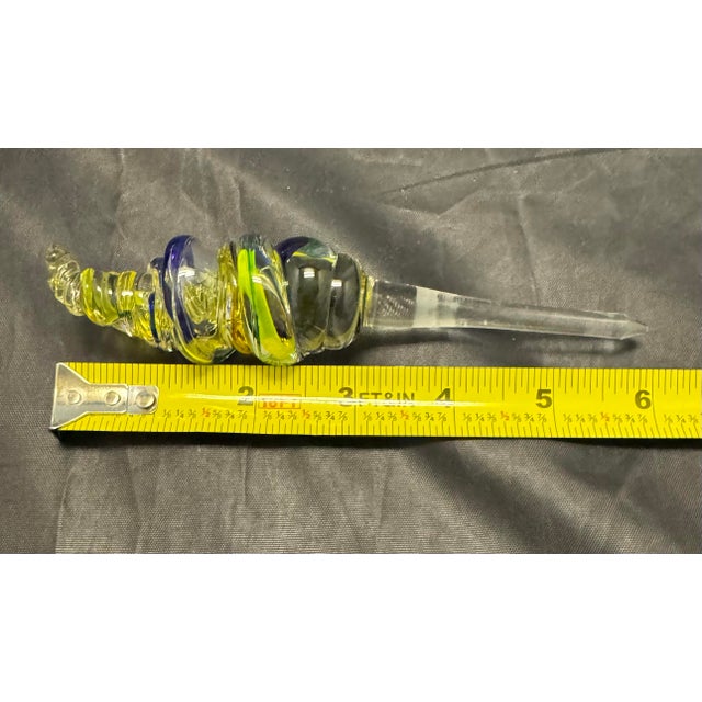 Leon Applebaum Rainbow Perfume Bottle Lava Trails Signed Hand-Blown Glass VTG For Sale - Image 12 of 12