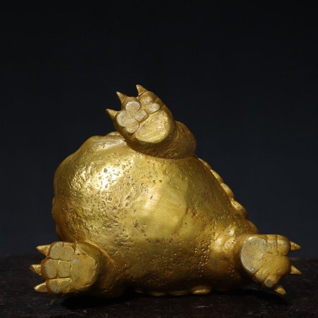 Late 20th Century Gilt Bronze Figure of a Toad (Jin Chan) For Sale - Image 9 of 9