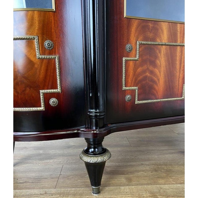 Vintage French Empire Style Display Cabinet with Marble Top For Sale - Image 9 of 18