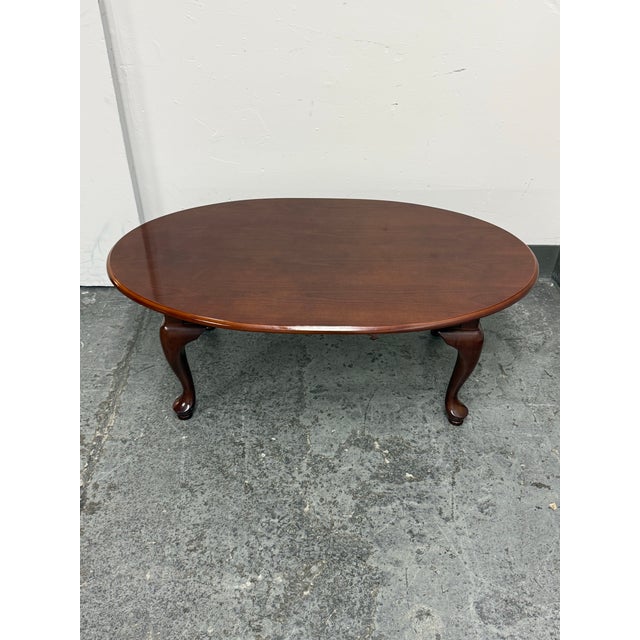 The Bombay Company Oval Queen Anne Style Coffee Table For Sale - Image 10 of 12