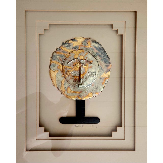 Art Deco Harris Strong Pair Framed Metallic Lithographs Pair 1980s For Sale - Image 3 of 12