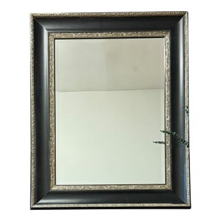 Large Ornate Black Framed Mirror For Sale