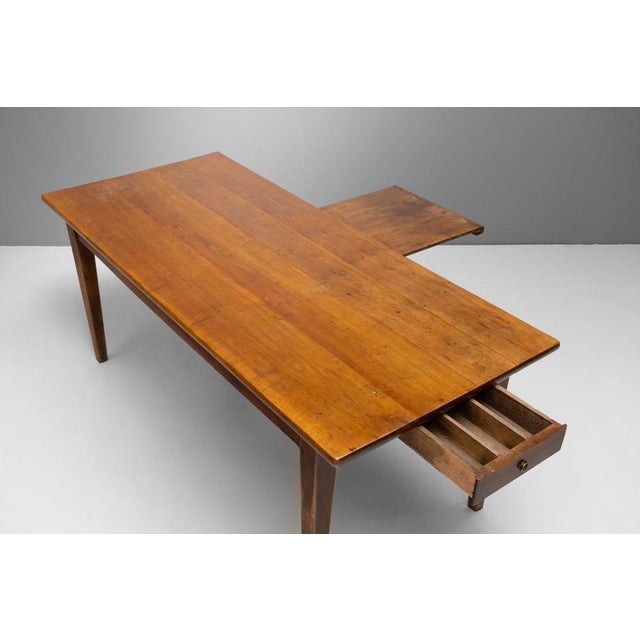 Late 19th Century Antique Farmhouse Table in Cherrywood, 1880 For Sale - Image 5 of 9