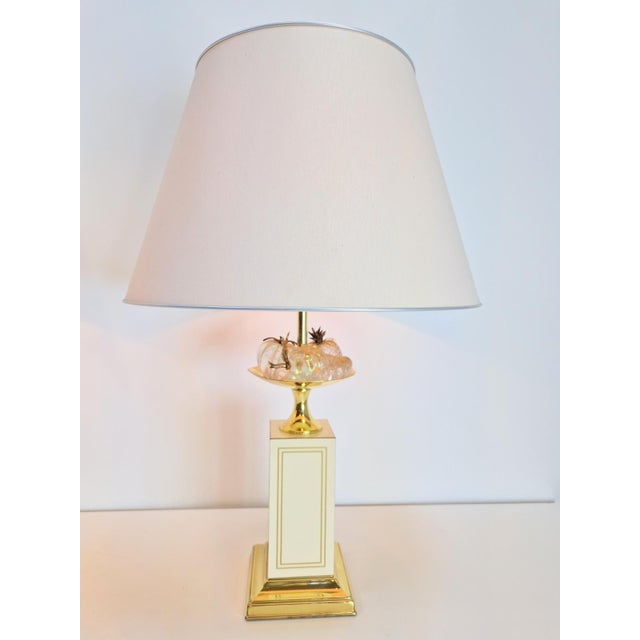 Set vintage Brass crystal Fruit table lamp Maison Charles lamp Beautiful large lamp set with crystal fruit. Manufactured...