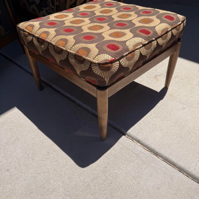 1950s Pair of Dux Lounge Chairs With Ottoman For Sale - Image 5 of 9