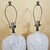 Ceramic Pair of Vintage White Art Deco Ceramic Table Lamps With Pleated Shades – 27” For Sale - Image 7 of 18