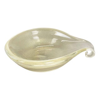 Murano Bubble and Glass Shell Bowl Ashtray from Barovier and Toso, Italy, 1970s For Sale