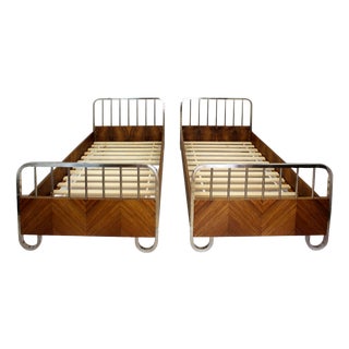 Bauhaus Single Beds, Czechoslovakia, 1930s, Set of 2 For Sale