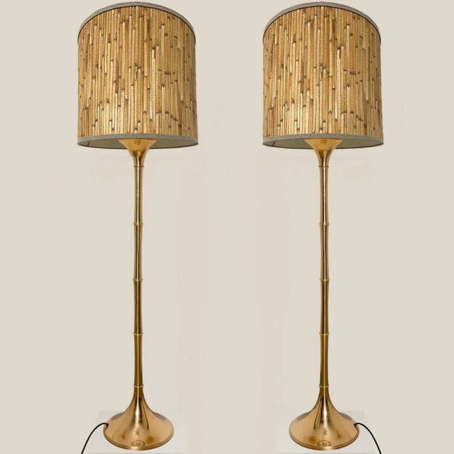 Table Lamps in Gold Brass and Wood attributed to Ingo Maurer, Europe, Germany, 1968, Set of 2 For Sale - Image 12 of 13