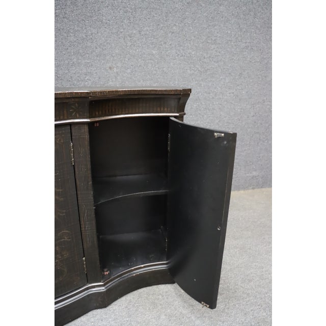 Wood Ethan Allen Chinoiserie Serpentine Console Cabinet / Sideboard For Sale - Image 7 of 16