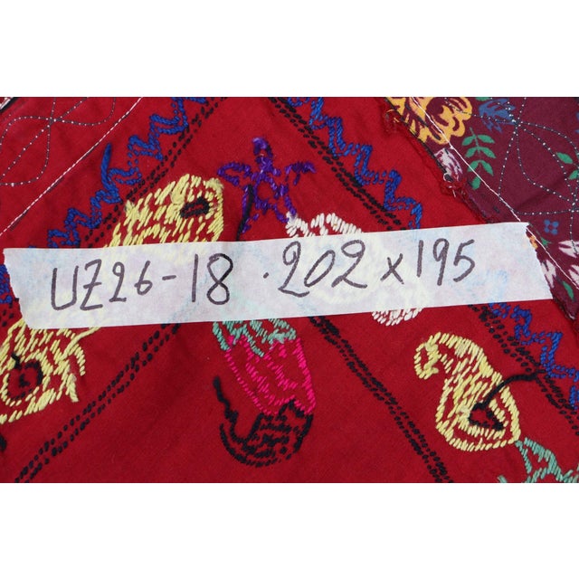 Vintage Hand Embroidered Suzani Wall Hanging, 1920s For Sale - Image 12 of 18