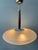 1980s Pendant Lamp in Brass and Teak with Frosted Glass, Italy, 1980s For Sale - Image 5 of 18