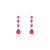 Art Deco Round Ruby Gemstone Dangle Earrings in 14k Solid White Gold - 2 Pieces For Sale - Image 3 of 5