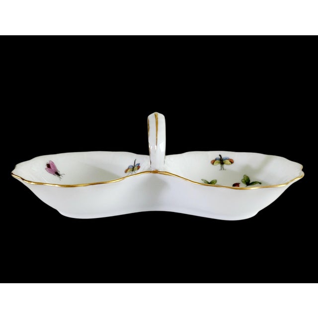 This is a lovely Herend open salt cellar made of porcelain, featuring the beautiful "Rothschild Bird" pattern. It's...