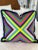 2010s Caribbean Multicolor Stripe Pillow Cover With Navy Brush Fringe For Sale - Image 5 of 8