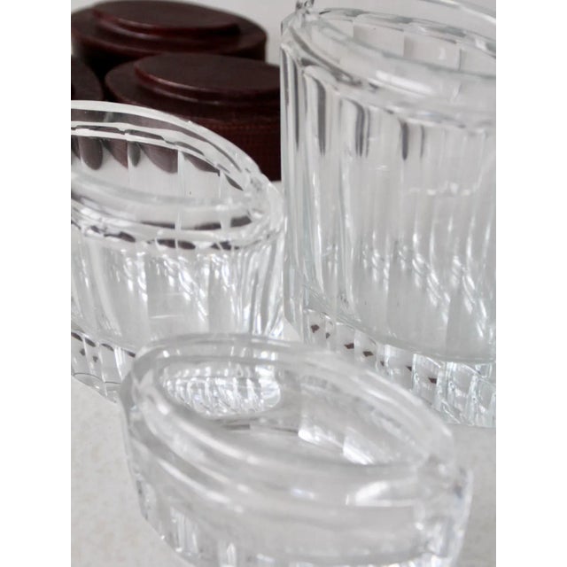 Vintage Glass Jars With Leather Lids Set of 3 For Sale - Image 12 of 13