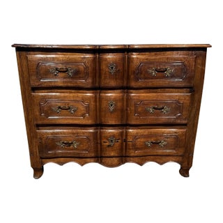 Large 18th Century French Louis XV Solid Walnut Period Chateau Chest of Drawer / Commodes For Sale