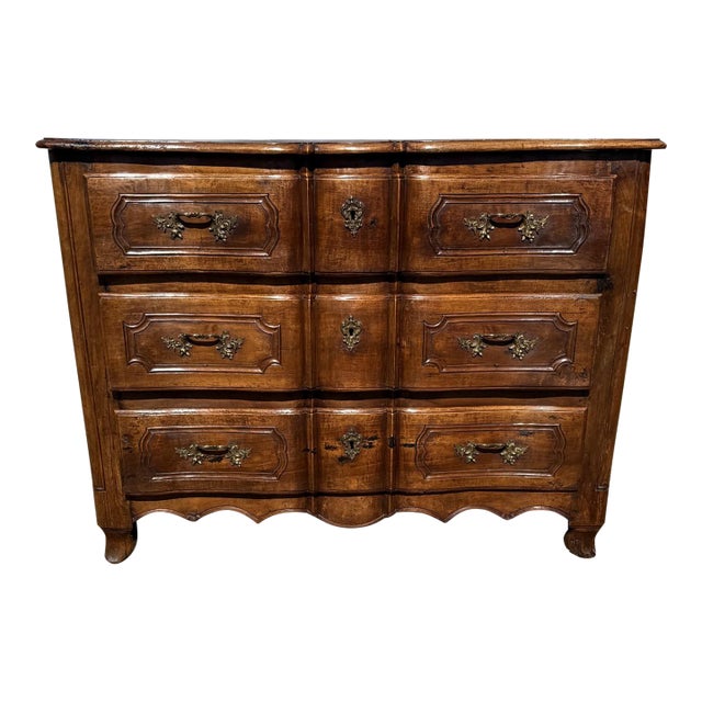 Large 18th Century French Louis XV Solid Walnut Period Chateau Chest of Drawer / Commodes For Sale