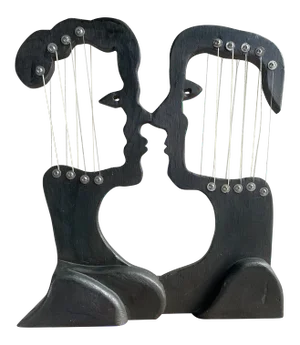 Vintage Folk Art Sculpture of Man and Woman