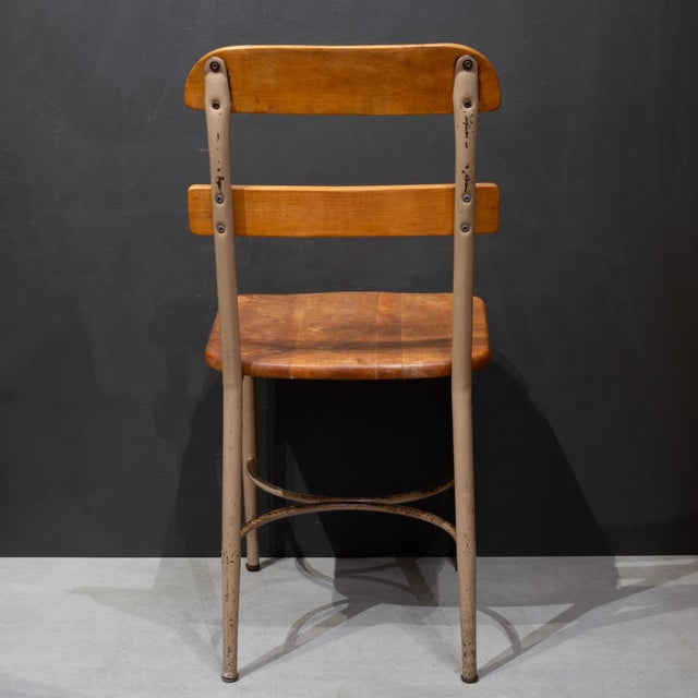 Wood Mid-Century Schoolhouse Maple Desk/Dining Chairs c.1950 For Sale - Image 7 of 12