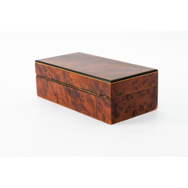 Birdseye wood box with inlays on the edges vienna around 1920s Hand polished