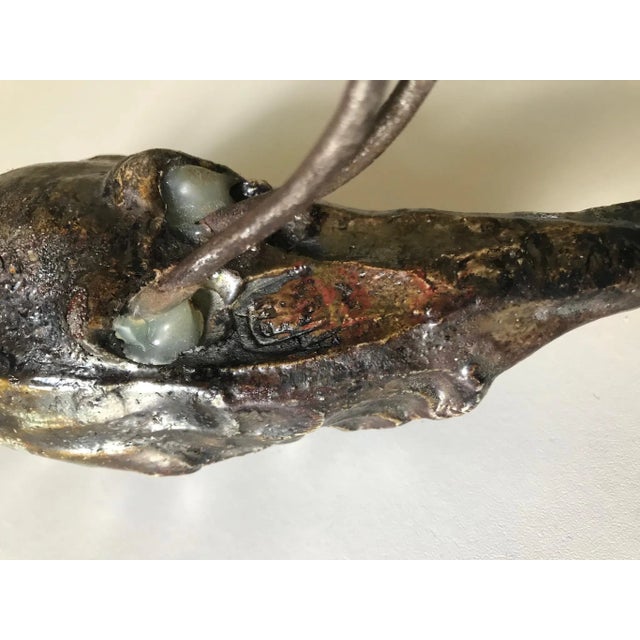 Brown Ceramic & Wire Bird, 1970s For Sale - Image 8 of 12