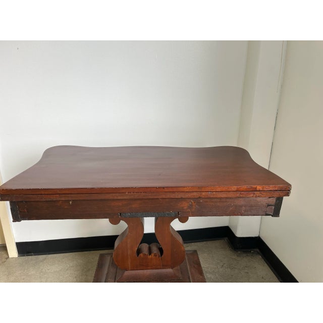 Wood Antique Entryway Foyer Hall Card Game Dining Table For Sale - Image 7 of 11