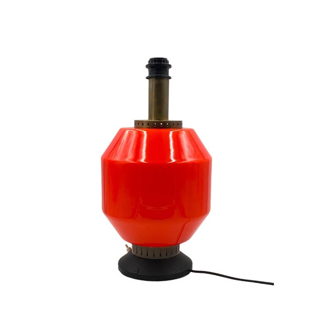 1960s Space Age Orange Glass Table Lamp Base, Stilnovo, Italy 1960s For Sale - Image 5 of 12