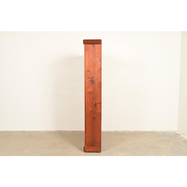 English Country Farmhouse Carved Walnut Bookcase Cabinet, 1970s For Sale - Image 10 of 13