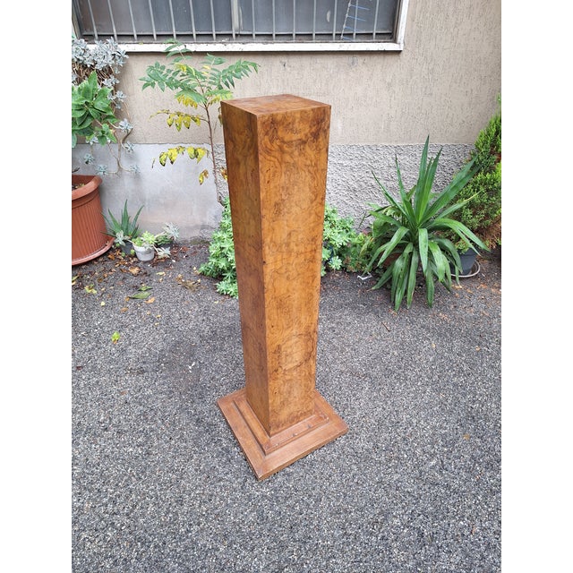 Art Deco Display Column in Walnut Burl, 1940s For Sale - Image 9 of 9