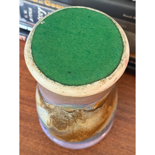 Mid 20th Century Midcentury Handmade Glazed Pottery Vase For Sale - Image 5 of 6