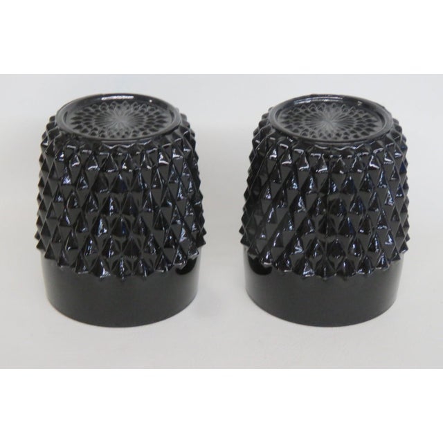 Black Late 20th Century Indiana Glass Tiara Glasses Cameo Black Diamond Point Tumblers - a Pair For Sale - Image 8 of 9