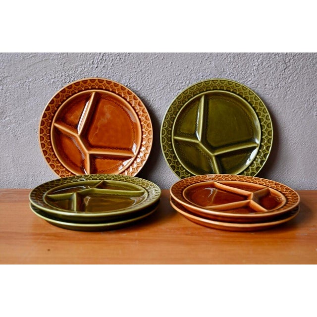 Boho Chic Fondue Plates from Sarreguemines, 1960s, Set of 6 For Sale - Image 3 of 8