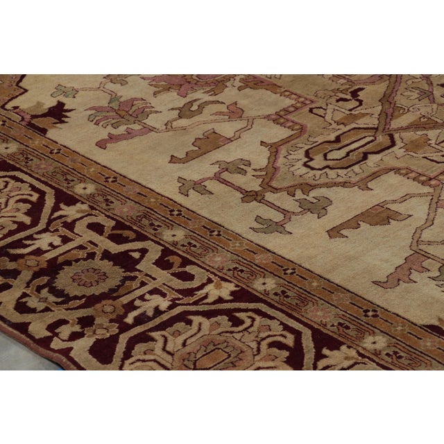 Antique Amritsar Rug in Beige-Brown Tones With Floral Medallion - Rug & Kilim For Sale In New York - Image 6 of 10