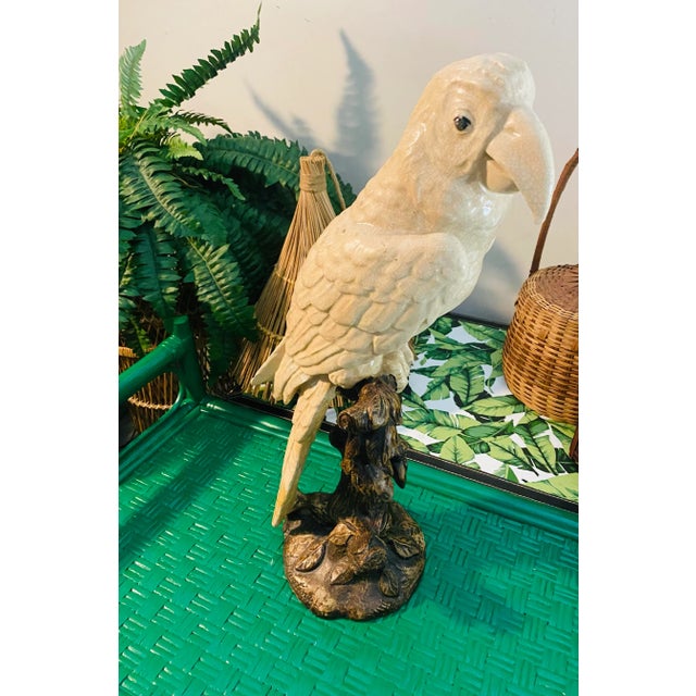 Vintage Tropical Statue Ceramic Parrot Bird For Sale - Image 10 of 13