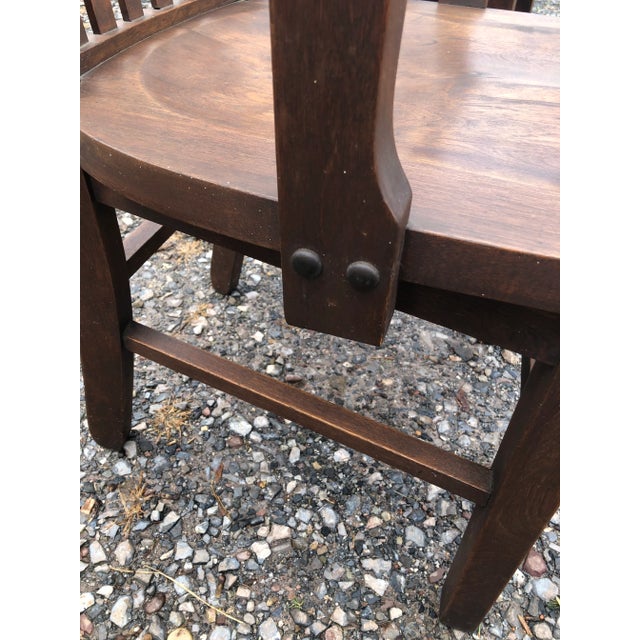 Traditional Solid Wood Vintage Bank Desk Chair For Sale - Image 3 of 10