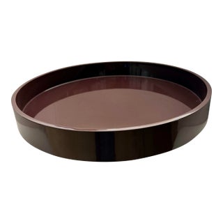Coffee Brown Lacquered Tray For Sale