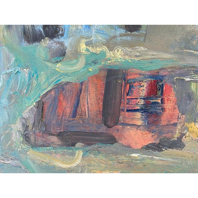 Abstract Vintage Warren Fischer Abstract Oil Painting For Sale - Image 3 of 4