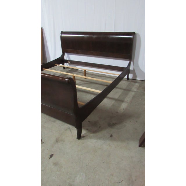 Traditional Ethan Allen Georgian Court Cherry King Bed Sleigh Designer For Sale - Image 3 of 7
