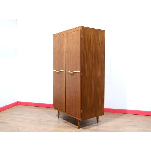 Mid-Century Modern Mid Century Modern Vintage Teak Double Armoire Wardrobe by Stonehill Danish Style For Sale - Image 3 of 13