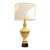 Vintage Mid-Century Atomic Ceramic Table Lamp With Cutout Base For Sale