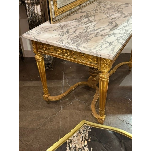 Wood Fine 19th C. French Louis XVI Giltwood Center Table For Sale - Image 7 of 7