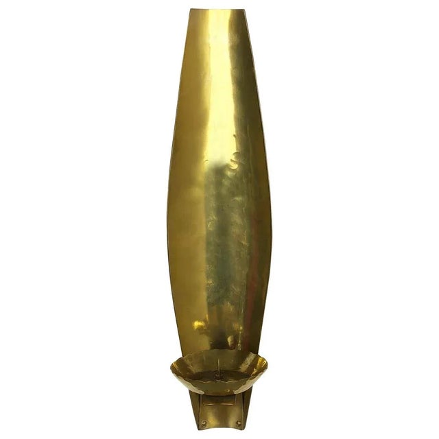 Brutalist Brass Wall Candleholder from Emil Funk KG, Germany, 1950s For Sale - Image 16 of 16