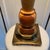 1970s 1970s Artist Signed Mid-Century Modern Hand-Turned Marquetry Wood Lamp For Sale - Image 5 of 12