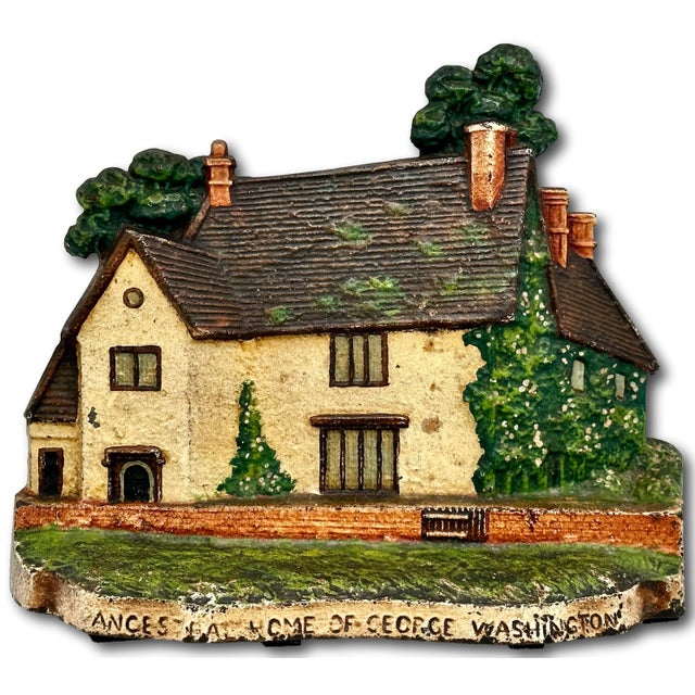 Rare & Large Antique Sulgrave Manor George Washington Ancestral Home Cast Iron Doorstop by Greenblatt Studios - Dated 1925 For Sale - Image 10 of 18
