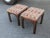 This is a very fine pair of solid wood Ethan Allen stools, meticulously upholstered in a striking, custom fabric., The...